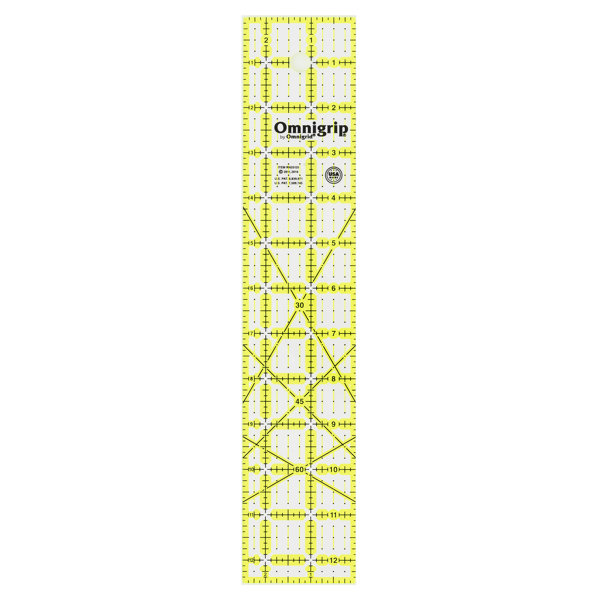 Omnigrid Omnigrip 21/2" x 121/2" NonSlip Rectangle Quilting Ruler